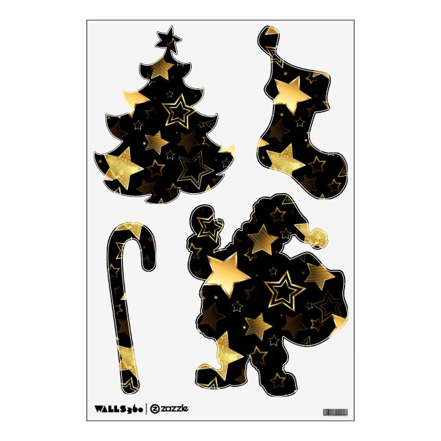 Seamless pattern with Golden Stars Wall Decal (Front)