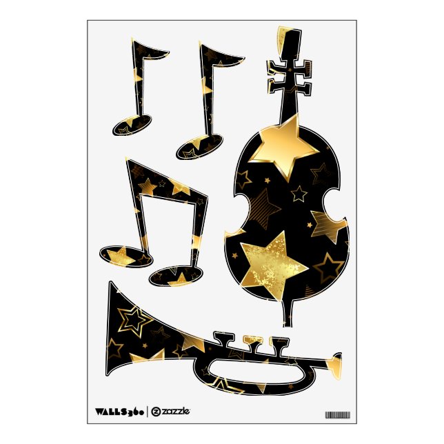 Seamless pattern with Golden Stars Wall Decal (Front)