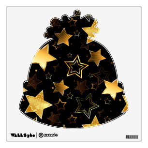 Seamless pattern with Golden Stars Wall Decal