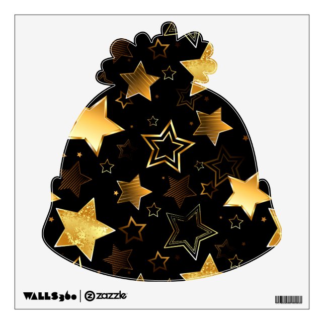 Seamless pattern with Golden Stars Wall Decal (Front)