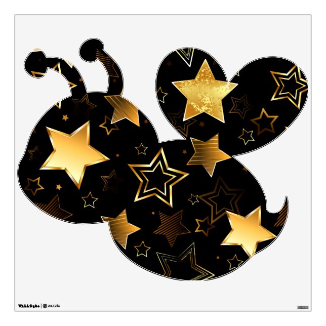Seamless pattern with Golden Stars Wall Decal (Front)
