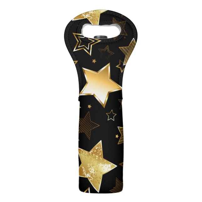 Seamless pattern with Golden Stars Wine Bag (Front)