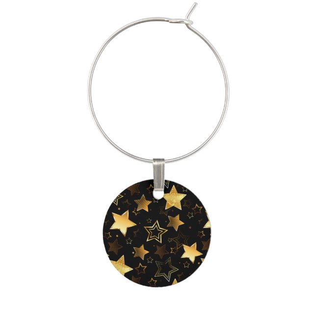Seamless pattern with Golden Stars Wine Charm (First Charm)