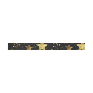 Seamless pattern with Golden Stars Wrap Around Label