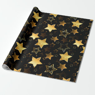 Seamless pattern with Golden Stars Wrapping Paper