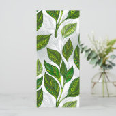 Seamless Pattern with Green Tea Leaves (Standing Front)