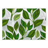 Seamless Pattern with Green Tea Leaves (Front Horizontal)