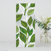 Seamless Pattern with Green Tea Leaves (Standing Front)