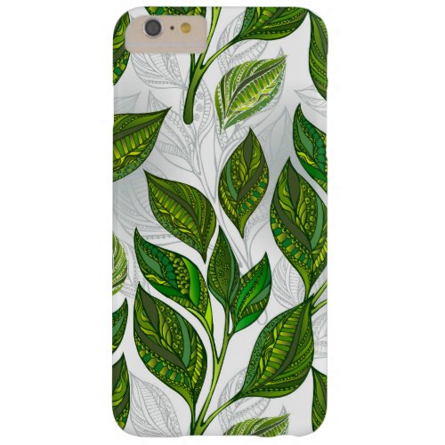 Seamless Pattern with Green Tea Leaves Barely There iPhone 6 Plus Case