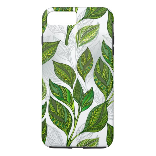 Seamless Pattern with Green Tea Leaves iPhone 8 Plus7 Plus Case