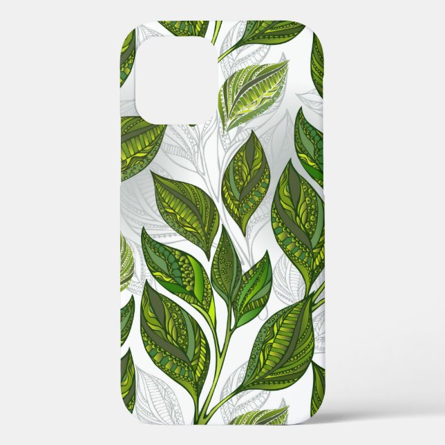 Seamless Pattern with Green Tea Leaves Case-Mate iPhone Case (Back)