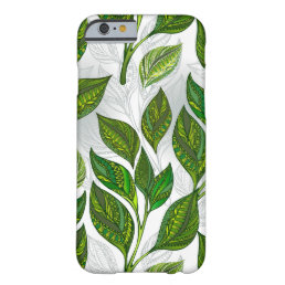 Seamless Pattern with Green Tea Leaves Barely There iPhone 6 Case