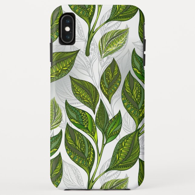 Seamless Pattern with Green Tea Leaves Case-Mate iPhone Case (Back)