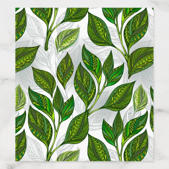 Seamless Pattern with Green Tea Leaves Envelope Liner (Design)