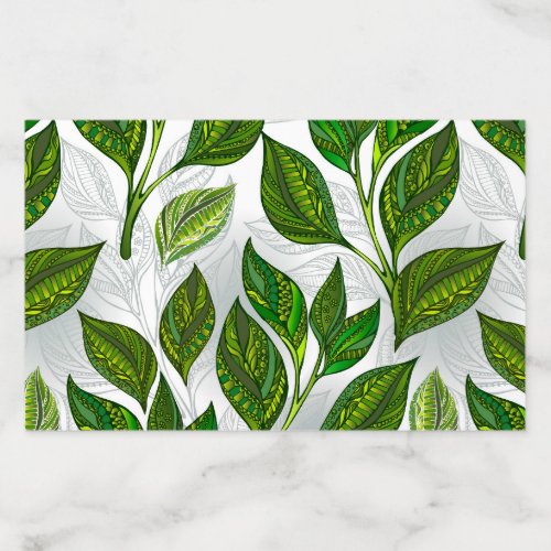 Seamless Pattern with Green Tea Leaves Envelope Liner