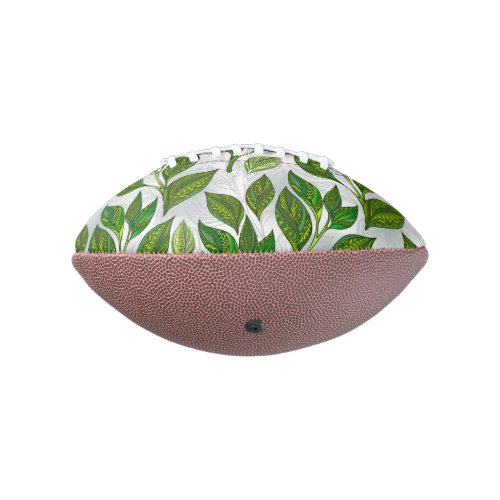 Seamless Pattern with Green Tea Leaves Football