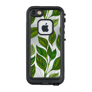 Seamless Pattern with Green Tea Leaves LifeProof FRĒ iPhone SE/5/5s Case