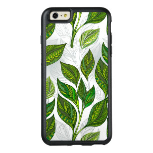 Seamless Pattern with Green Tea Leaves OtterBox iPhone 6/6s Plus Case