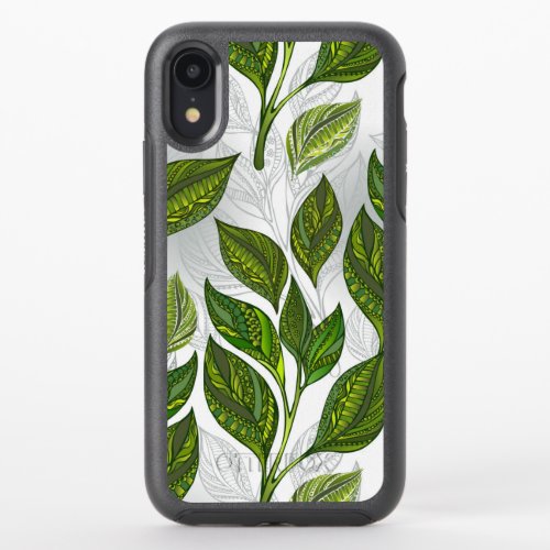 Seamless Pattern with Green Tea Leaves OtterBox Symmetry iPhone XR Case