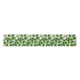 Seamless Pattern with Green Tea Leaves Ruler