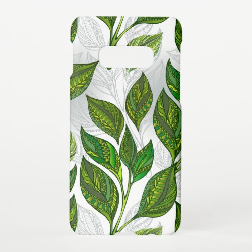 Seamless Pattern with Green Tea Leaves Samsung Galaxy S10E Case