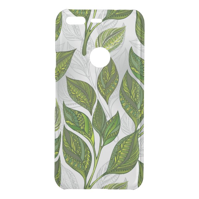 Seamless Pattern with Green Tea Leaves Uncommon Google Pixel Case (Back)
