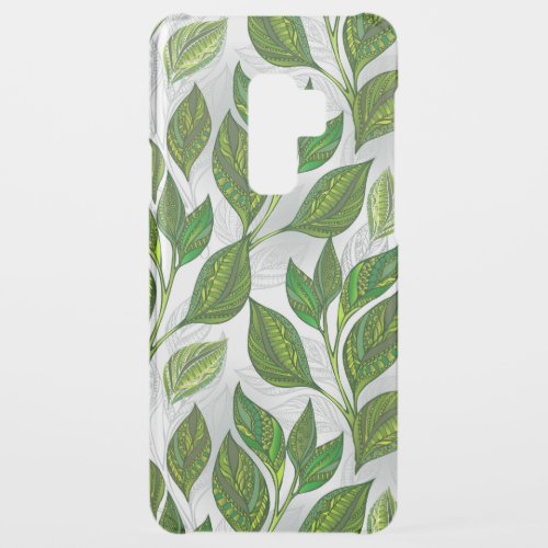 Seamless Pattern with Green Tea Leaves Uncommon Samsung Galaxy S9 Plus Case