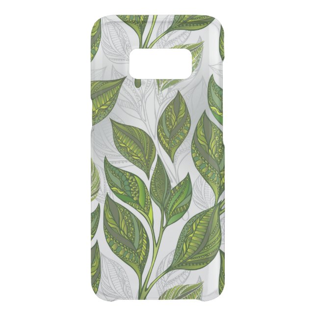 Seamless Pattern with Green Tea Leaves Uncommon Samsung Galaxy Case (Back)