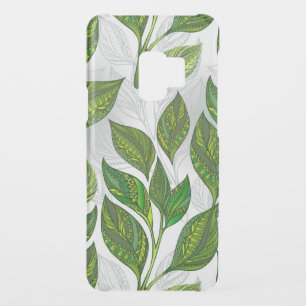 Seamless Pattern with Green Tea Leaves Uncommon Samsung Galaxy S9 Case