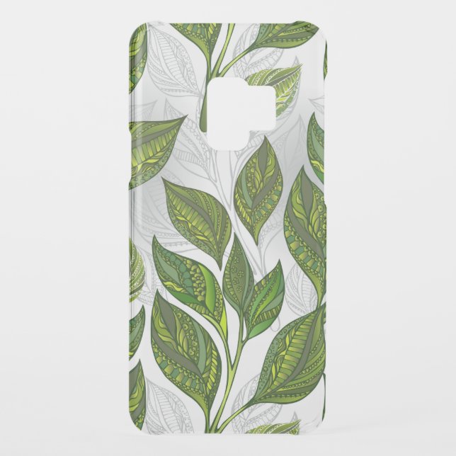 Seamless Pattern with Green Tea Leaves Uncommon Samsung Galaxy Case (Back)