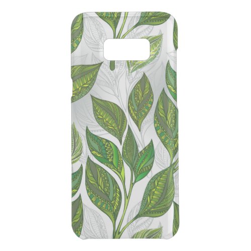 Seamless Pattern with Green Tea Leaves Uncommon Samsung Galaxy S8 Case