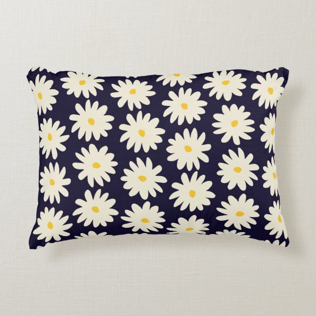 Seamless pattern with hand drawn flowers in cream  accent pillow (Front)