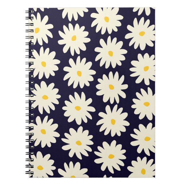Seamless pattern with hand drawn flowers in cream  notebook (Front)