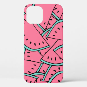 Seamless pattern with hand drawn watermelons. iPhone 12 case
