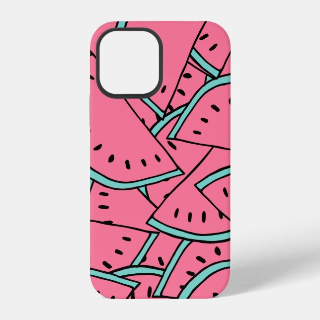 Seamless pattern with hand drawn watermelons.  iphone case (Back)