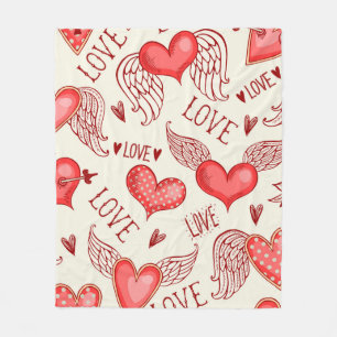 Seamless pattern with hearts. Happy Valentine's Da Fleece Blanket