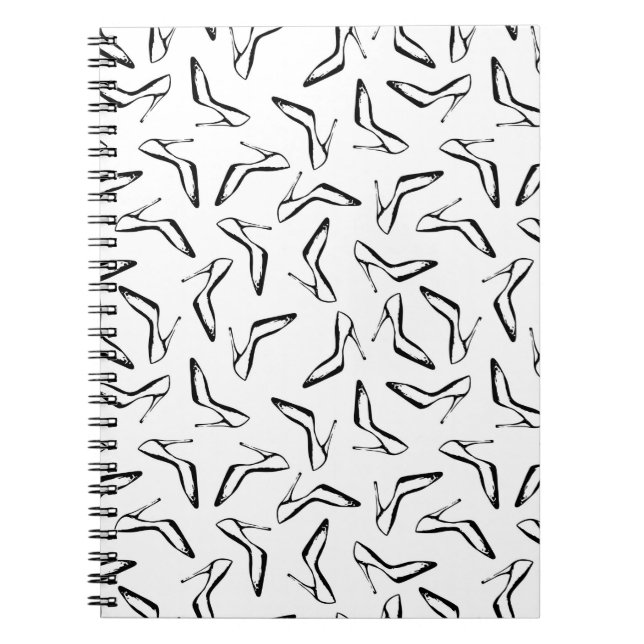 Seamless pattern with high heels glamor shoes notebook (Front)