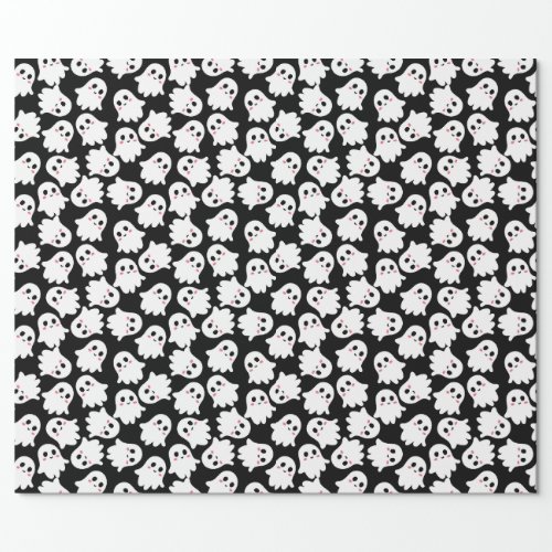 Seamless pattern with kawaii ghosts  wrapping paper