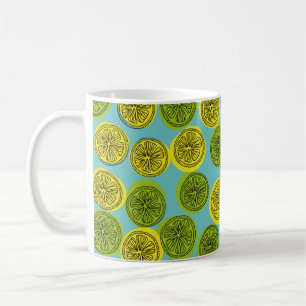 Seamless pattern with lemon slices. Vintage illust Coffee Mug