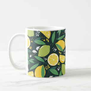Seamless pattern with lemons. Abstract art print.  Coffee Mug