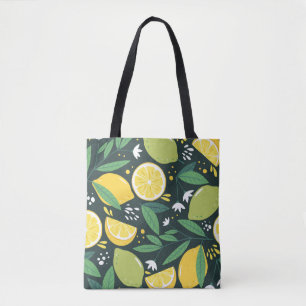 Seamless pattern with lemons. Abstract art print. Tote Bag