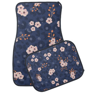 Seamless pattern with leopard skin and pink small car floor mat