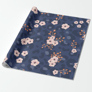 Seamless pattern with leopard skin and pink small wrapping paper