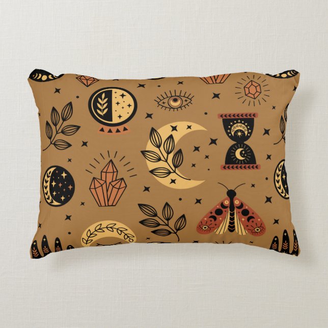 seamless pattern with magical elements accent pillow (Front)