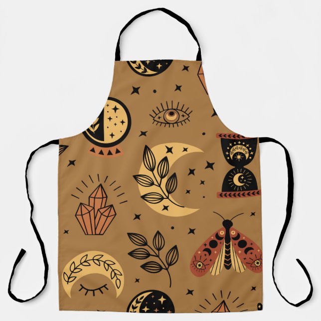 seamless pattern with magical elements apron (Front)