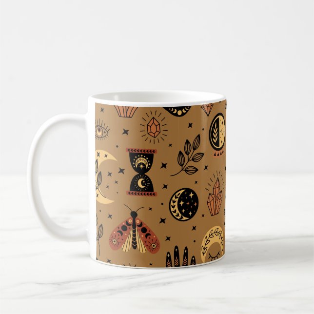 seamless pattern with magical elements coffee mug (Left)