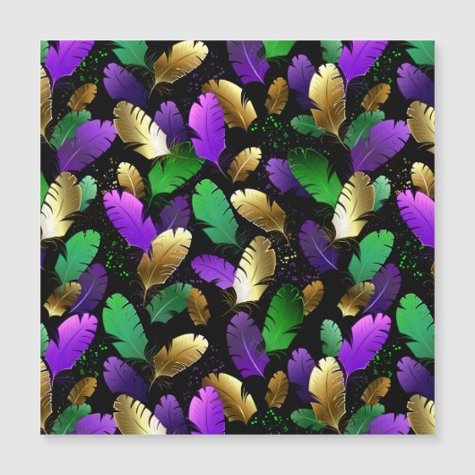Seamless Pattern with Mardi Gras feathers (Front)