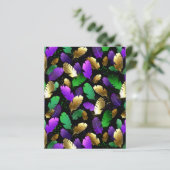 Seamless Pattern with Mardi Gras feathers (Standing Front)