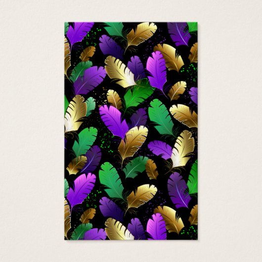 Seamless Pattern with Mardi Gras feathers (Front)