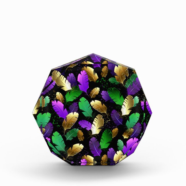 Seamless Pattern with Mardi Gras feathers Acrylic Award (Front)